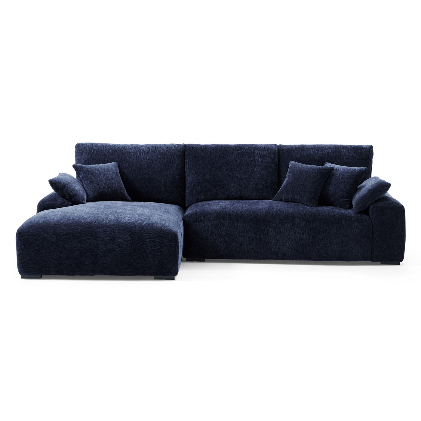 The Empress Navy Blue Sectional-Navy Blue-115.4"-Facing Left