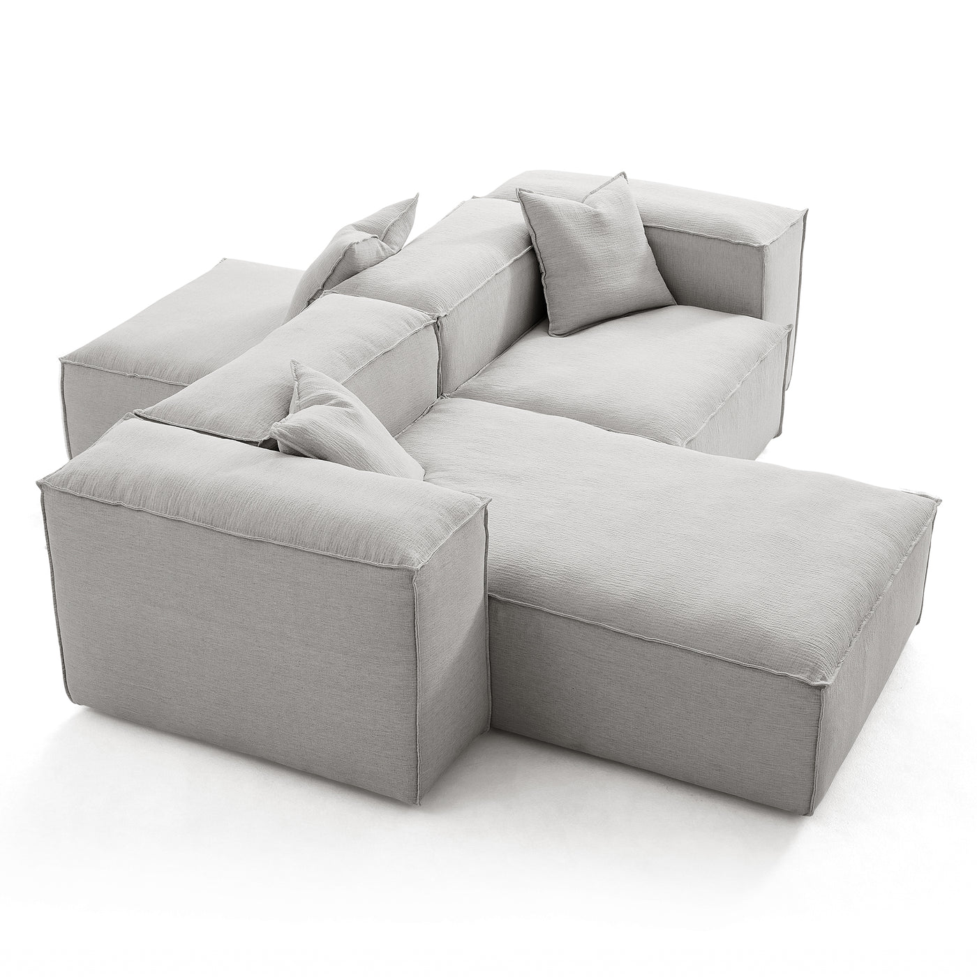 Freedom Modular Khaki Double Sided Sectional Sofa-Gray-106.3″-High