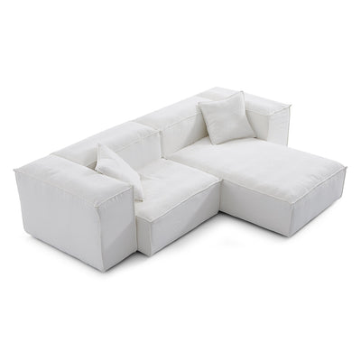 Freedom Modular Gray Sectional Sofa-White-106.3″-High