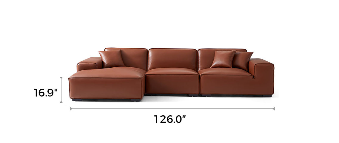 Domus Modular Brown Leather Sectional