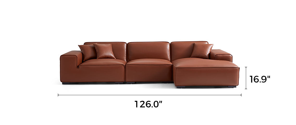 Domus Modular Brown Leather Sectional