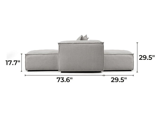 Freedom Modular Khaki Double-Sided Sectional Sofa