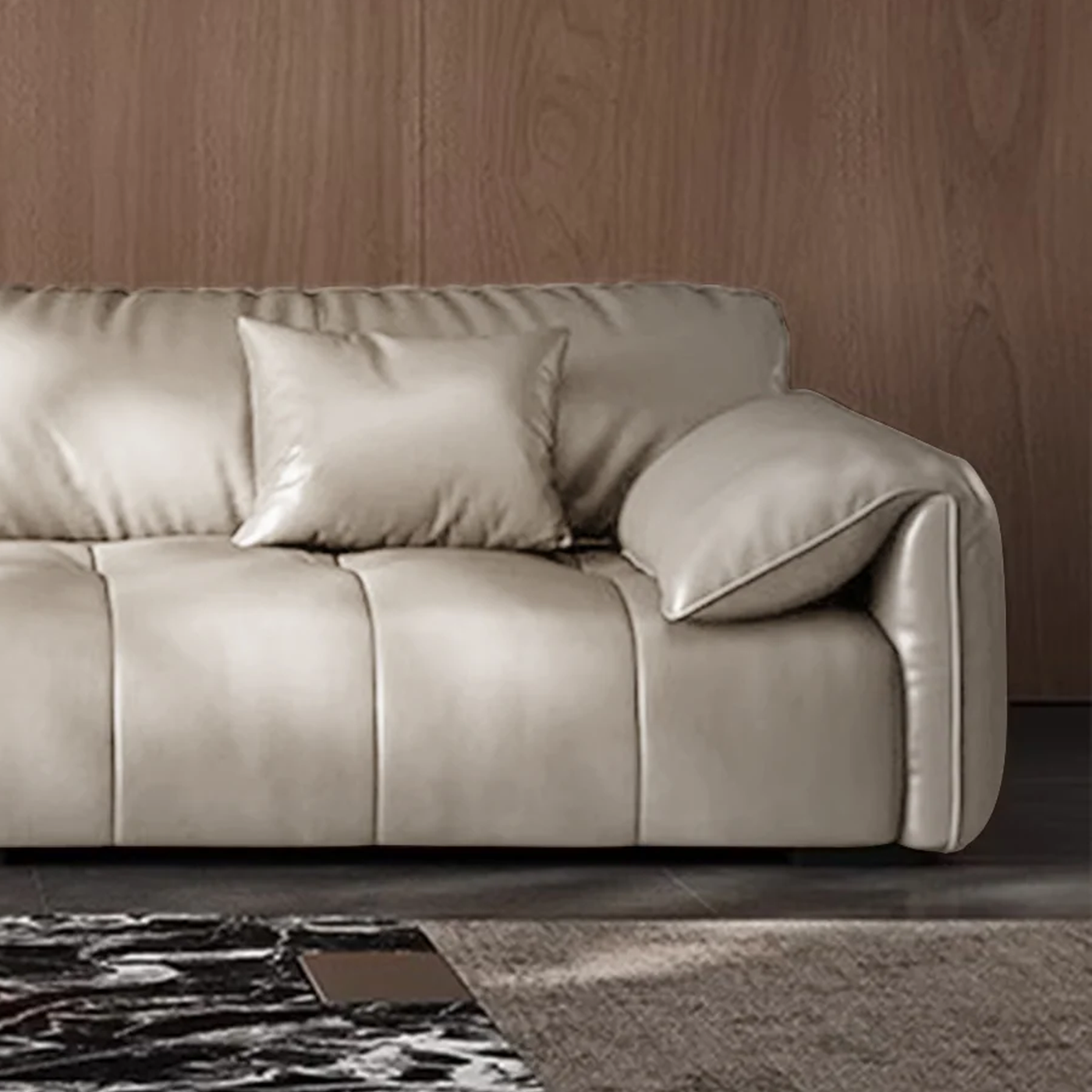 Anorea Brown Contemporary Minimalist Sofa