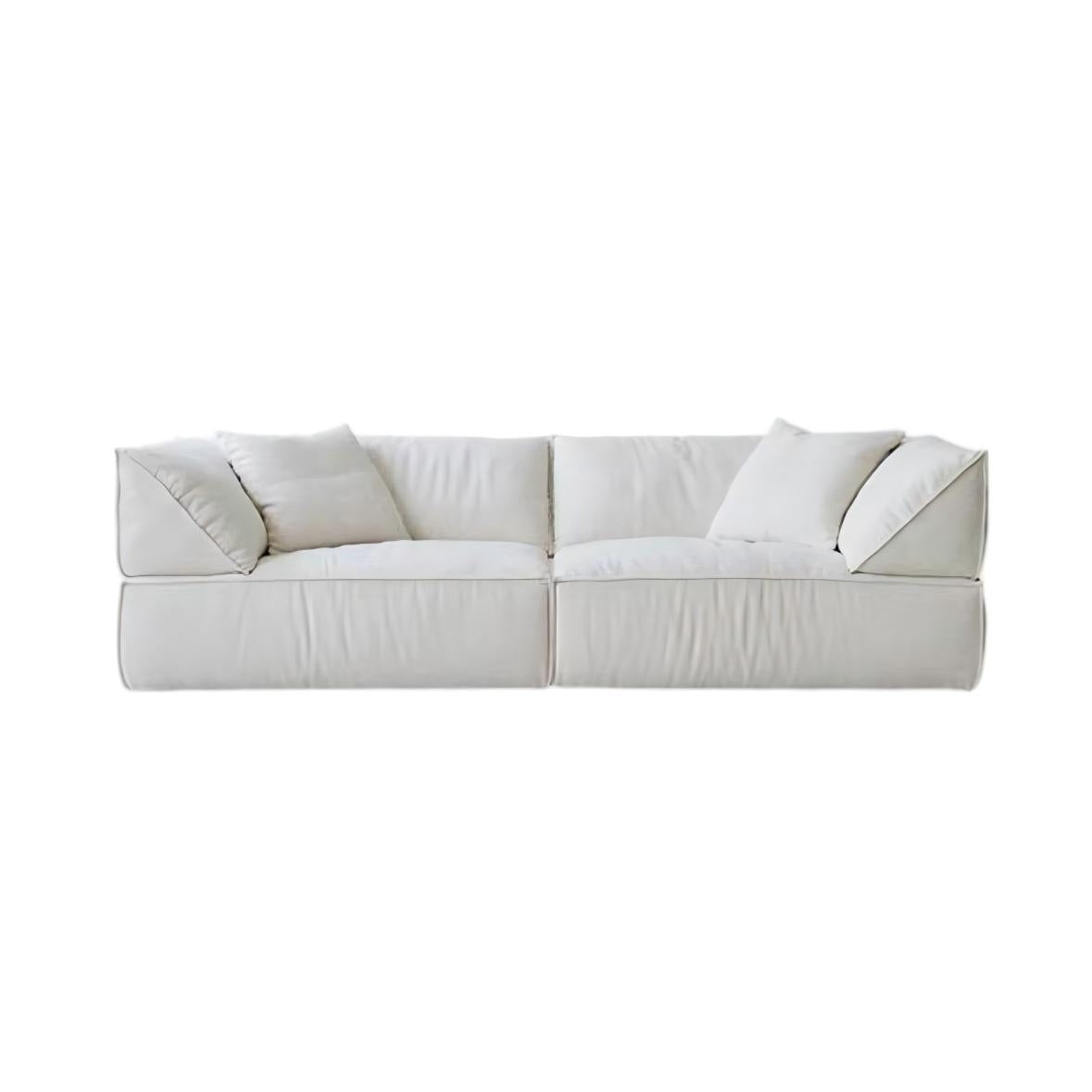 Brioche Soft Linen Sofa-White-96.6"
