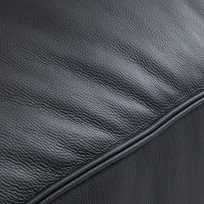 Luxury Minimalist Black Leather Sectional-Black