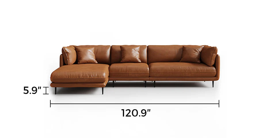 Vanilla Black Genuine Leather Sectional