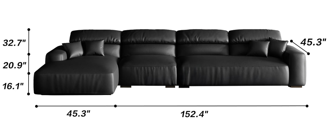 Chestnut Tan Leather Sectional