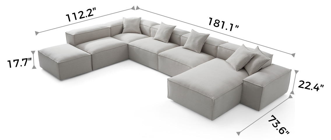 Freedom Modular Gray Open-End Sectional Sofa