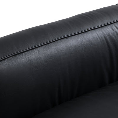 Luxury Minimalist Black Leather Sofa-Black