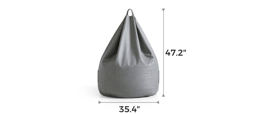 Litton Gray Leathaire Bean Bag