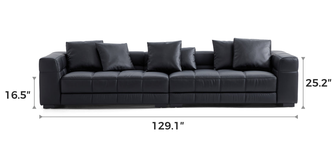 Blazer Black Leather Sofa