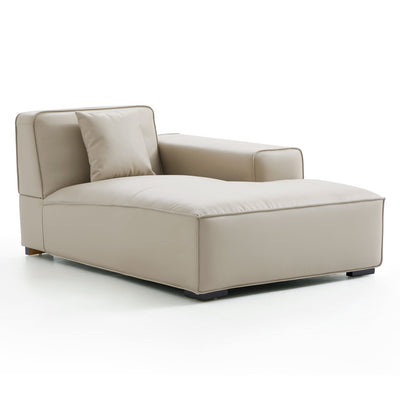 Domus Modular Khaki Leather Sectional Sofa-Beige