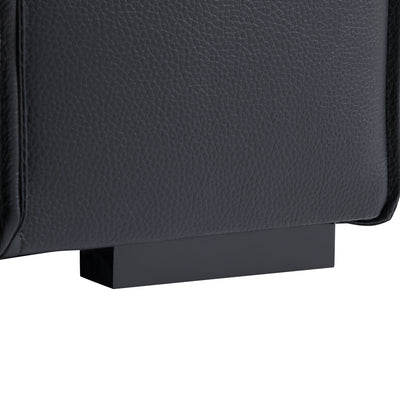 Luxury Minimalist Black Leather Armchair-Black