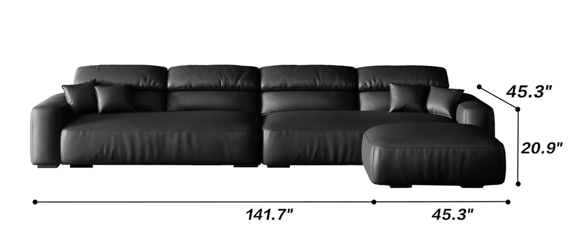 Chestnut Tan Leather Sofa and Ottoman