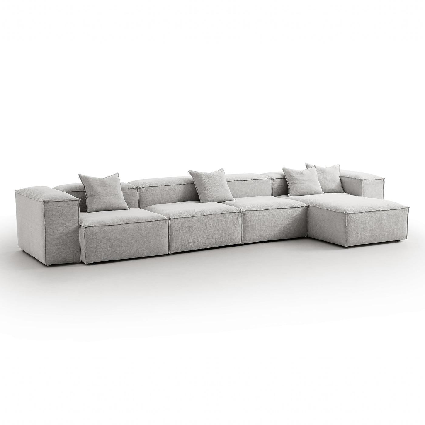 Freedom Modular Gray Sectional Sofa-Gray-181.1″-High