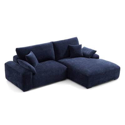 The Empress Navy Blue Sectional-Navy Blue-98.4"-Facing Right