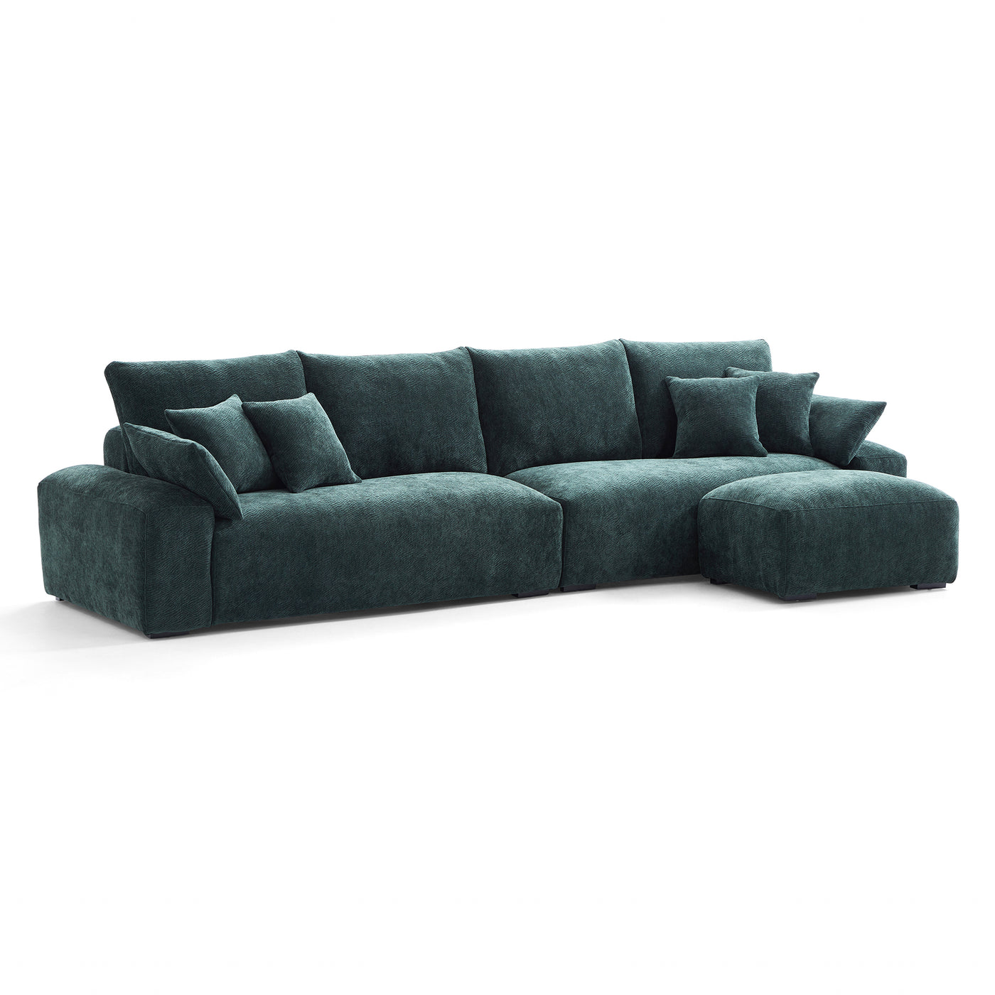 The Empress Green Sofa and Ottoman-Green-140.1″