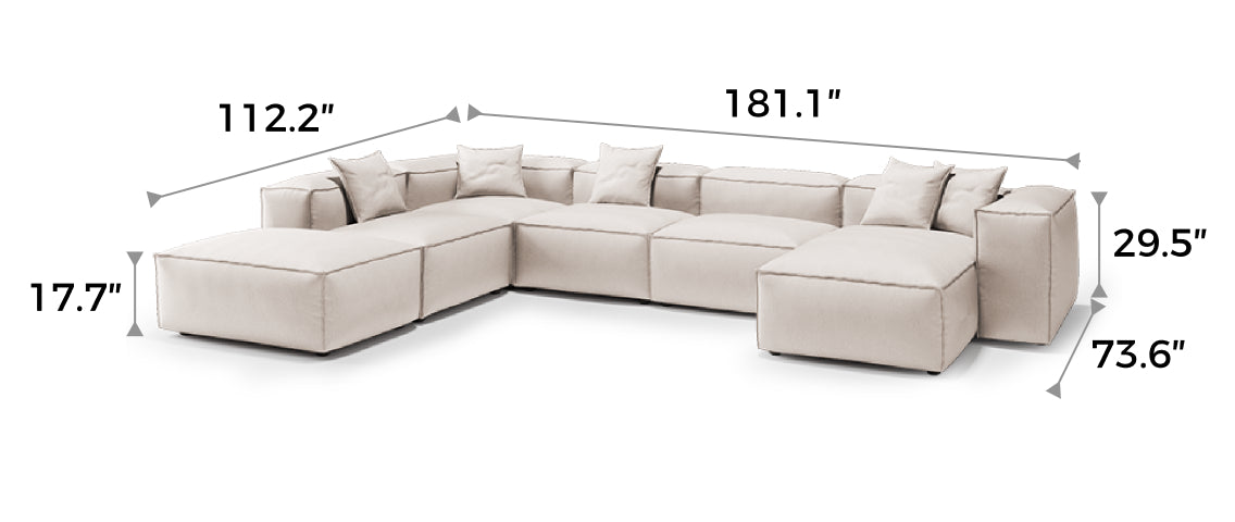 Freedom Modular Khaki Open-End Sectional Sofa