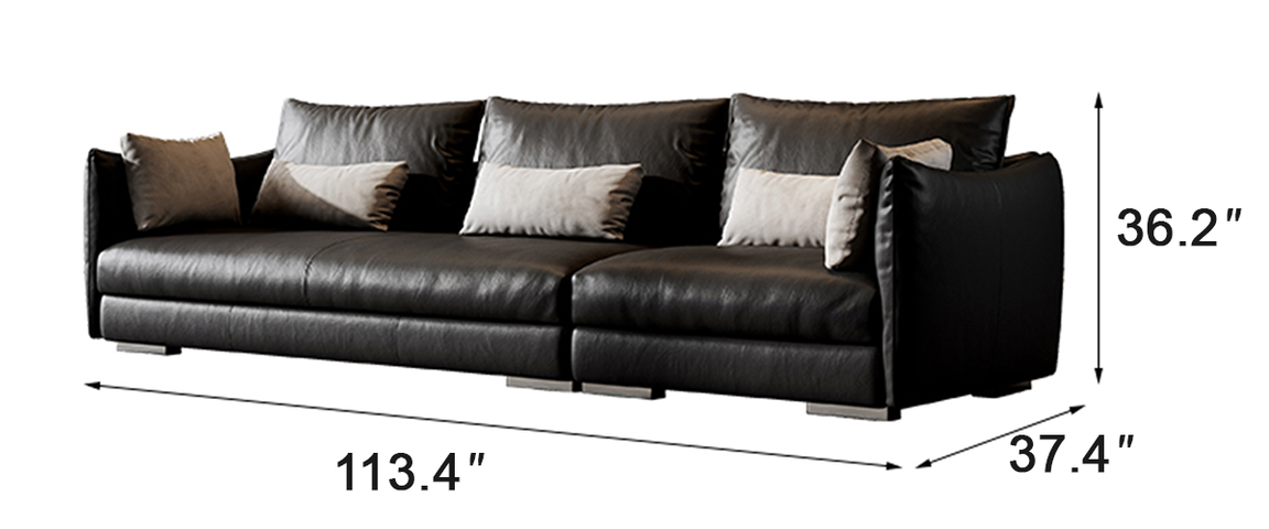Lennox Plush Leather Sofa