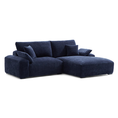 The Empress Navy Blue Sectional-Navy Blue-98.4"-Facing Right