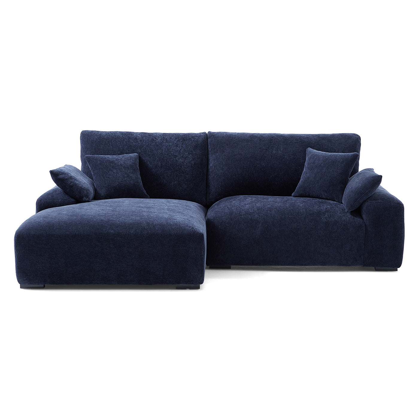 The Empress Navy Blue Sectional-Navy Blue-98.4"-Facing Left
