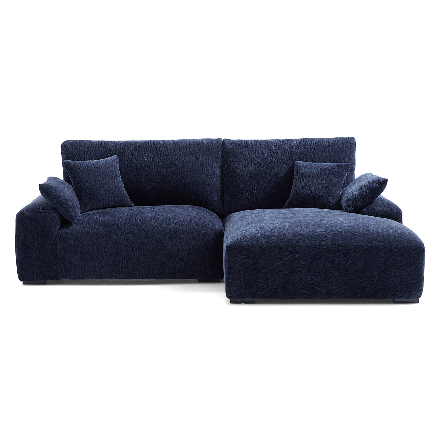 The Empress Navy Blue Sectional-Navy Blue-98.4"-Facing Right