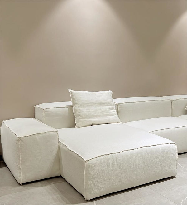 Freedom Modular Khaki L-Shaped Sectional and Ottoman