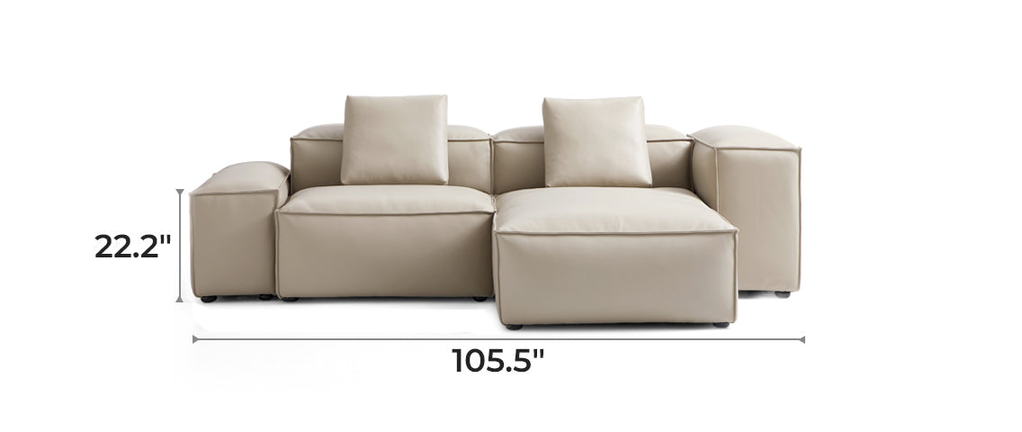 Flex Modular Beige Genuine Leather Sectional