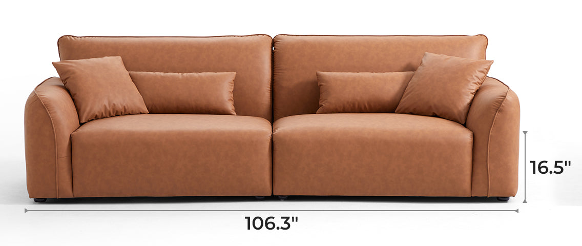 Milano Moda Minimalist Brown Sofa