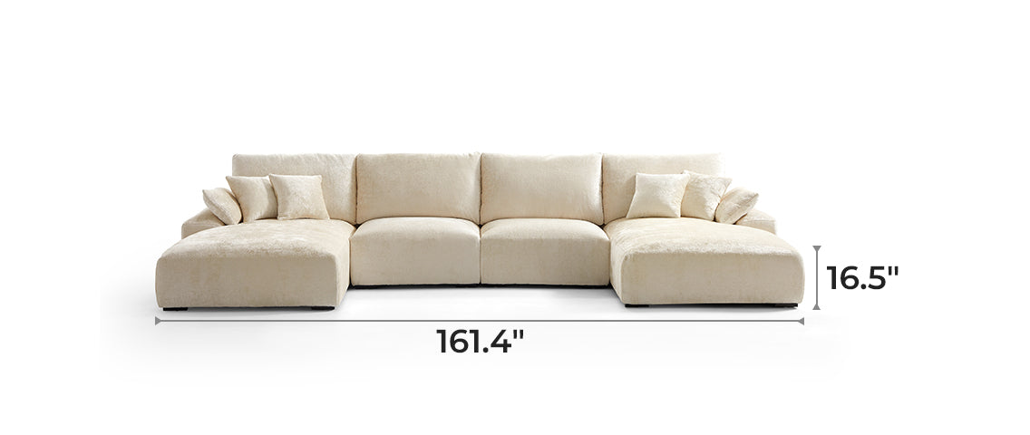 The Empress Gray U-Shaped Sectional Sofa