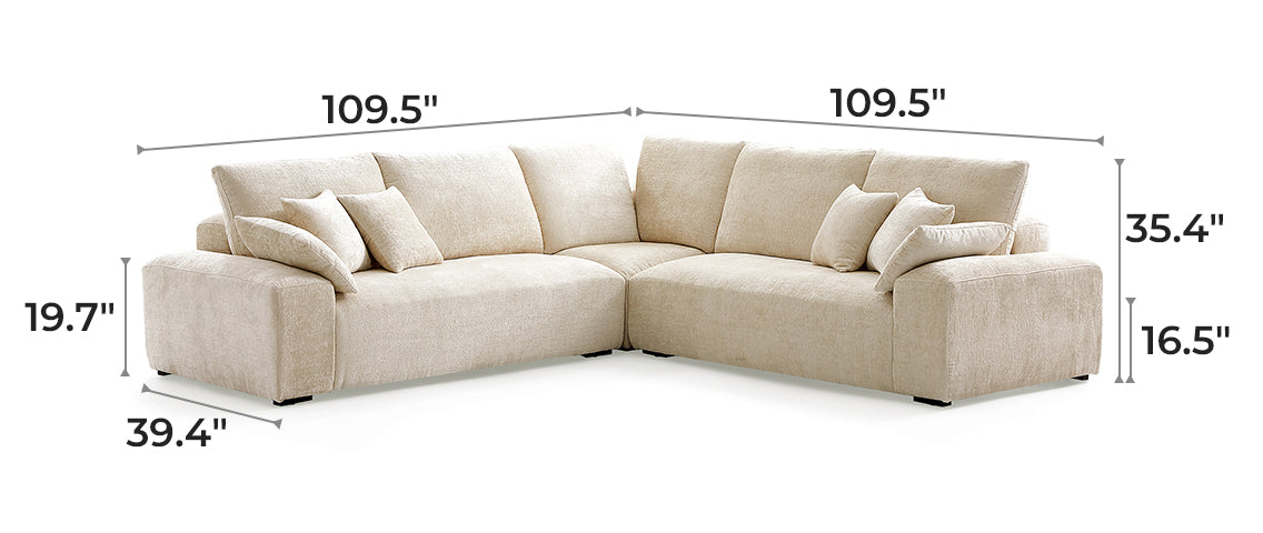 The Empress Gray Corner Sectional Sofa