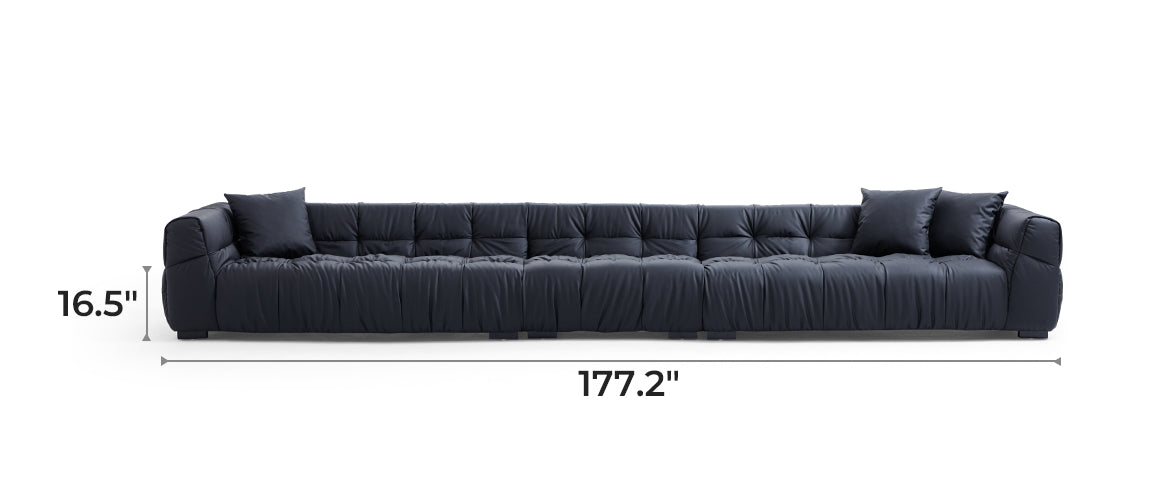 Boba Black Leathaire Sofa