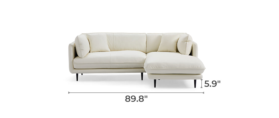 Vanilla Brown Genuine Leather Sectional