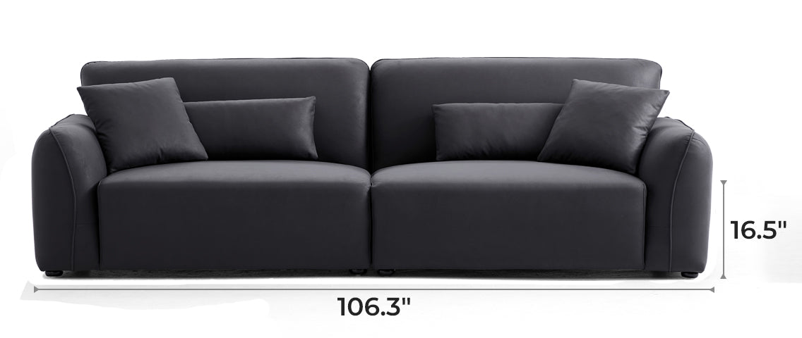 Milano Moda Minimalist Black Sofa