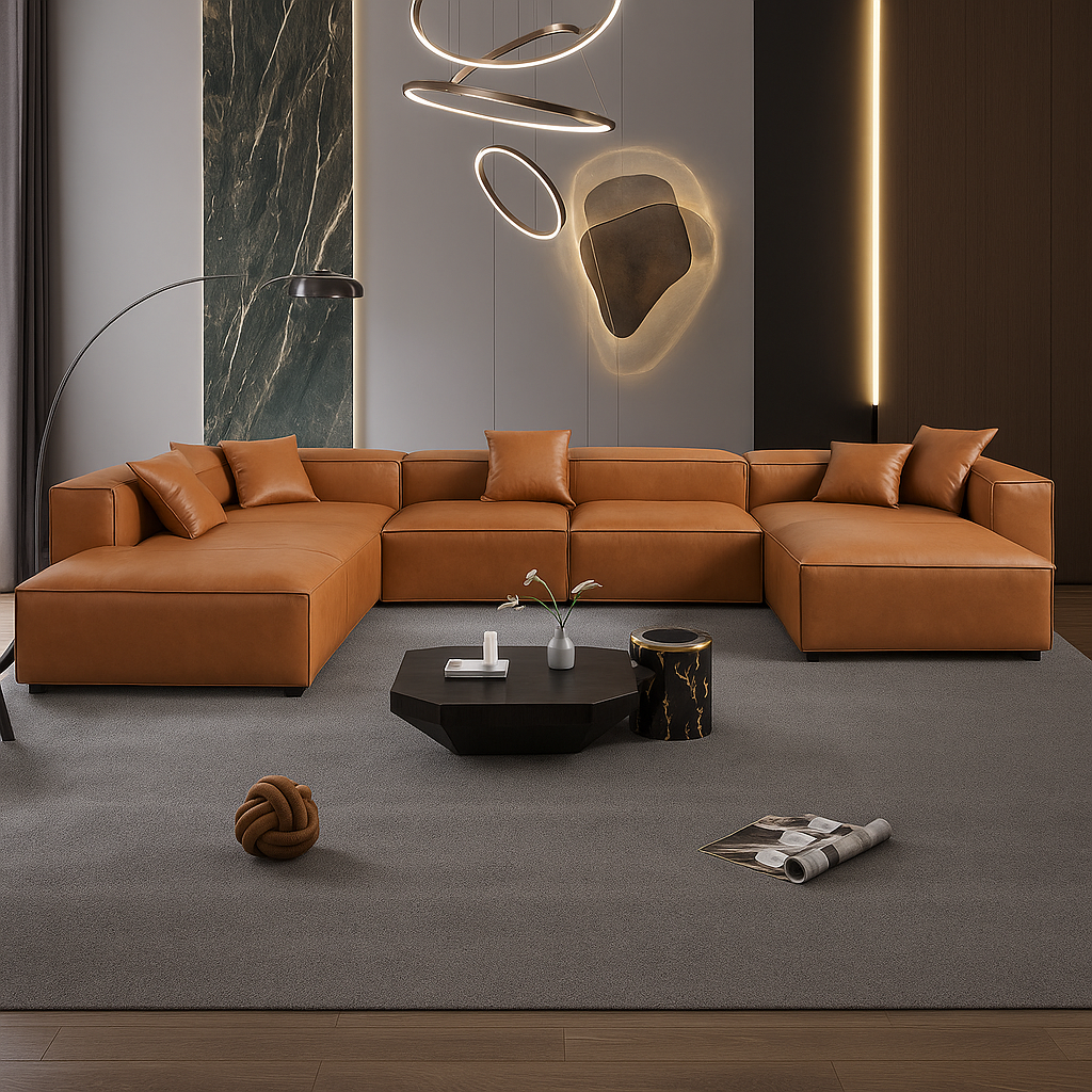 Benthe Modular Tan Open End Sectional Sofa-Tan