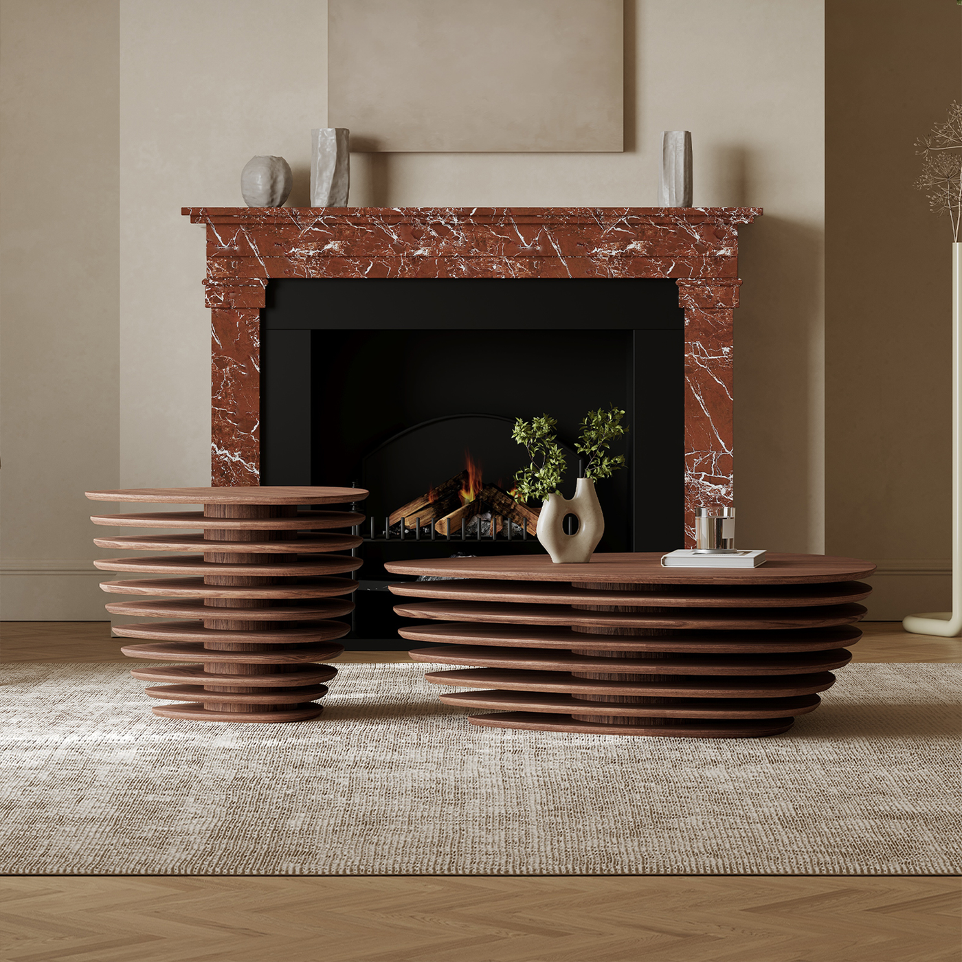 Irregular Shape Nesting Coffee Table