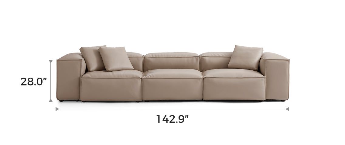 Flex Modular Khaki Genuine Leather Sofa