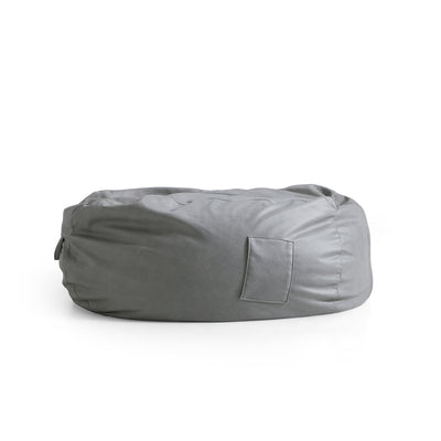 Litton Gray Leathaire Bean Bag-Light Gray