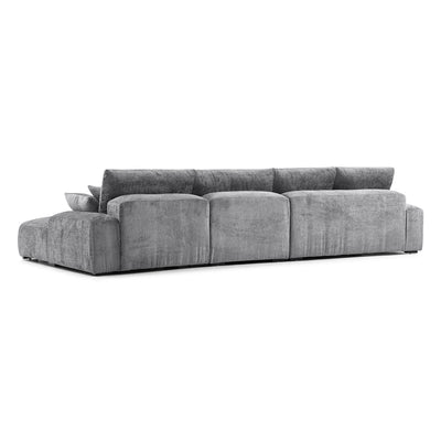 The Empress Beige Sectional-Gray-150.8"