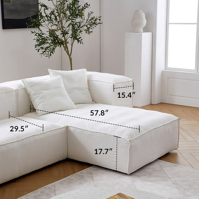 Freedom Modular White Double Sided Sectional Sofa-White