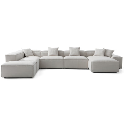 Freedom Modular Gray Open End Sectional Sofa-Gray-181.1"-Low