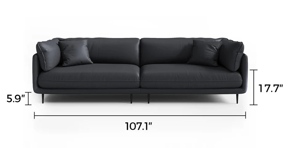 Vanilla Brown Genuine Leather Sofa