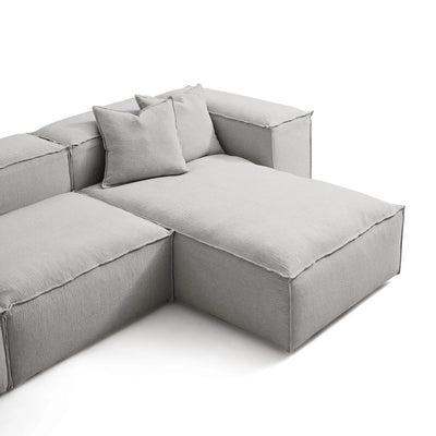 Freedom Modular Khaki U Shaped Sectional Sofa-Gray