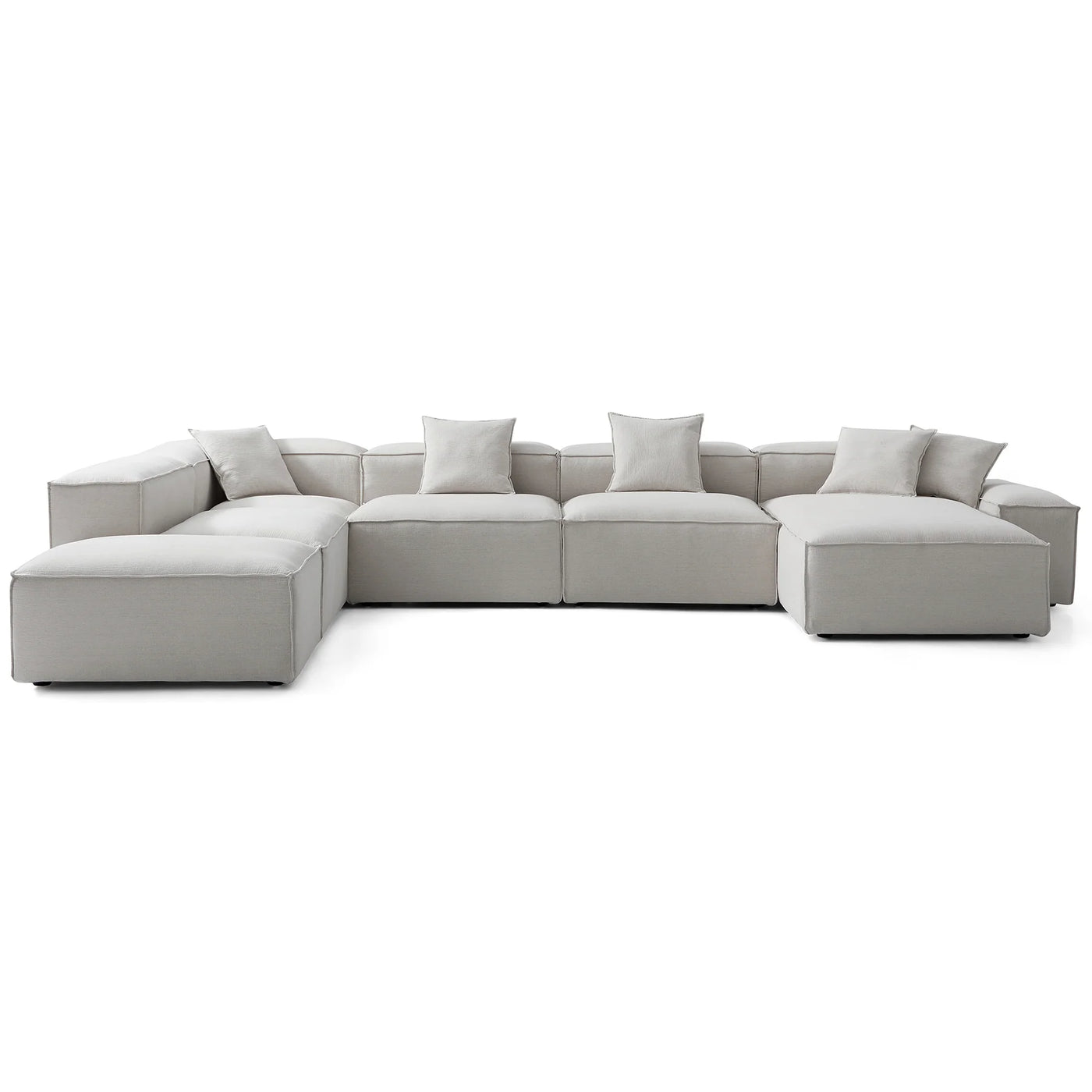 Freedom Modular Khaki Open End Sectional Sofa-Gray-181.1"-Low