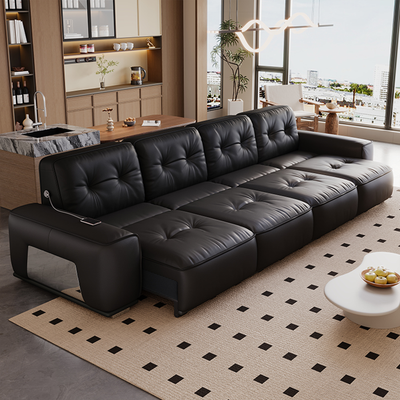 Onyx Leather Electric Recliner Sofa Bed