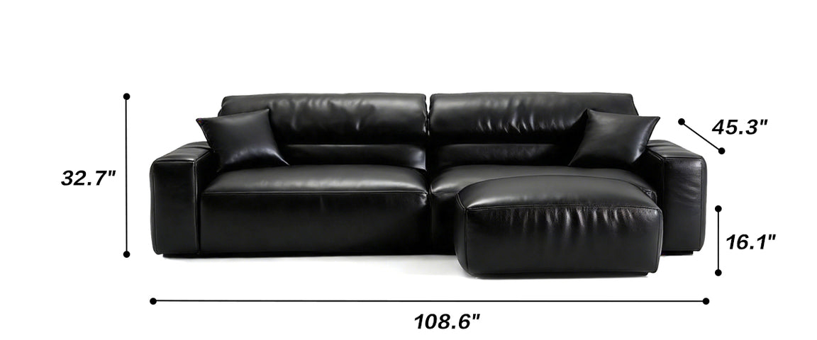 Chestnut Tan Leather Sofa and Ottoman