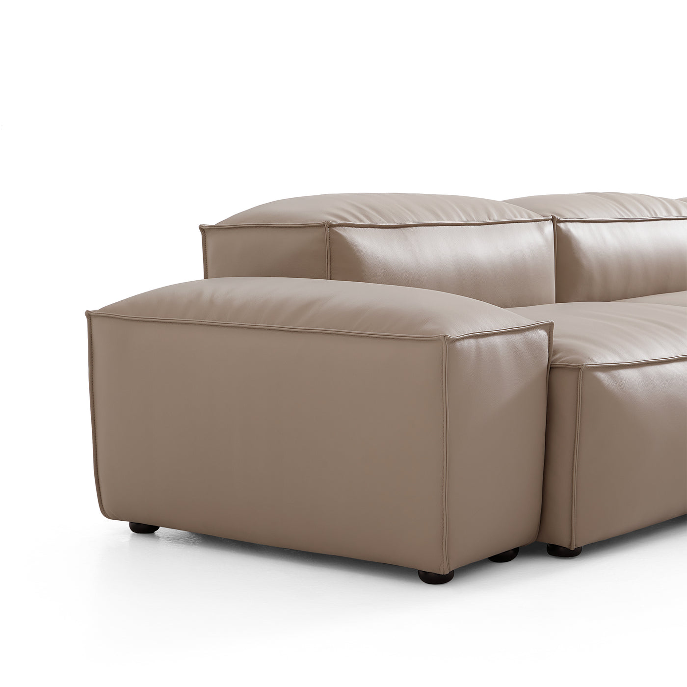 Flex Modular Khaki Genuine Leather Sofa-Khaki