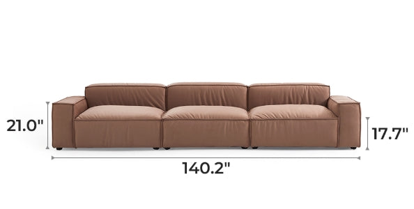 Luxury Minimalist Brown Fabric Sofa Set