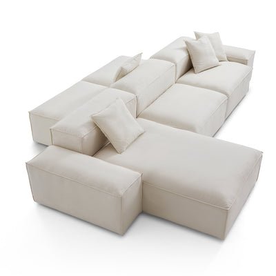 Freedom Modular Double Sided Sectional Sofa-Beige-143.7"-Low