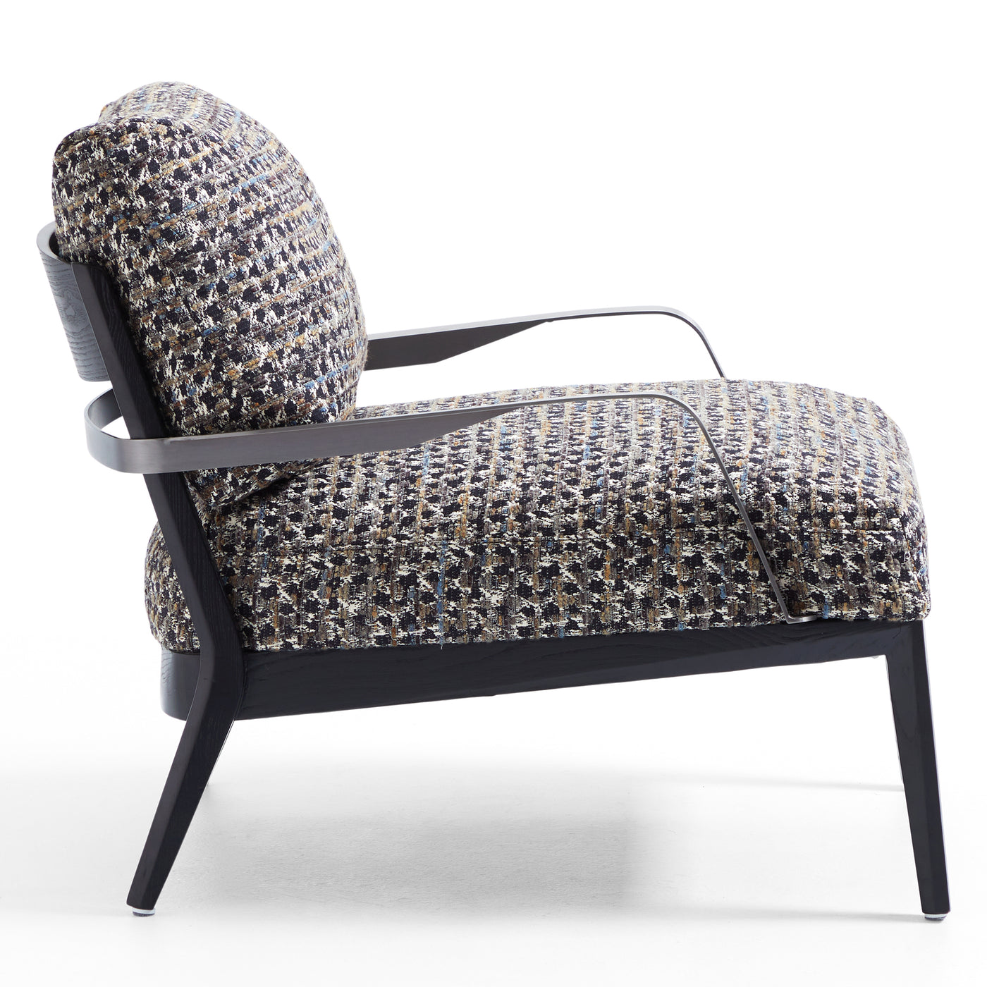 Charcoal Gary Flax Linen Minimalist Leisure Chair-Black